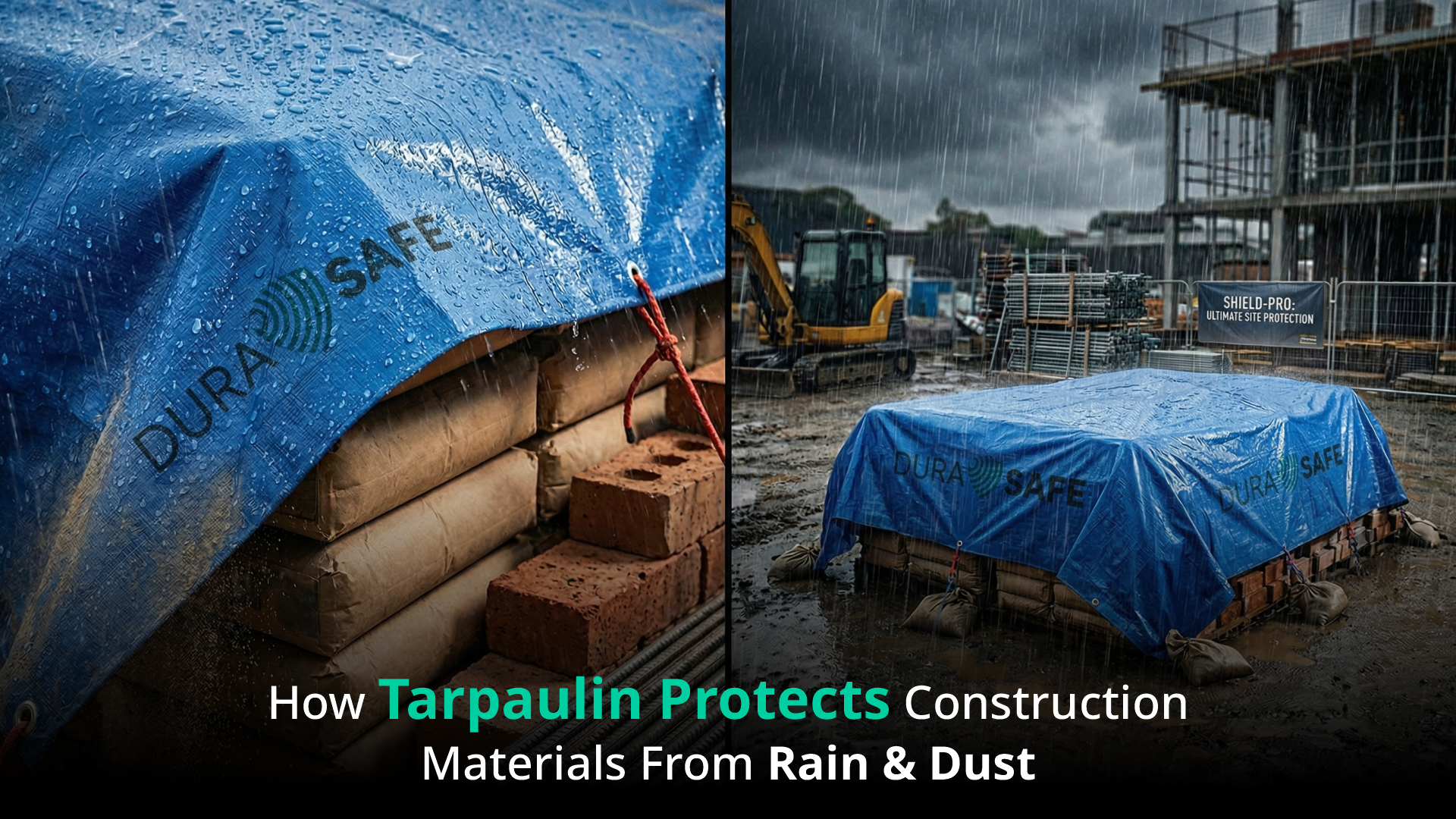 How Tarpaulin Protects Construction Materials from Rain & Dust